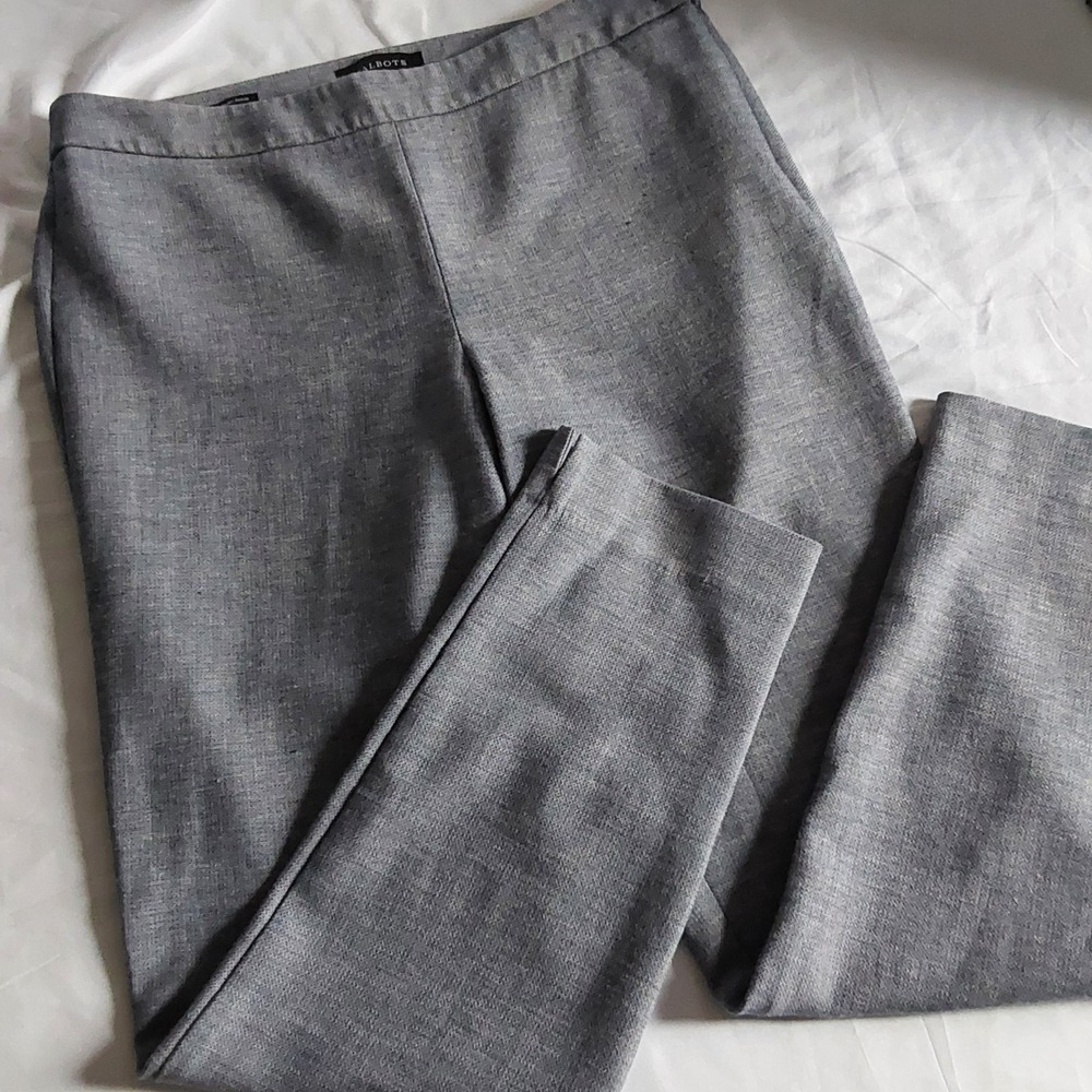 TALBOTS  Women's Chatham Ankle DRESS‎ PANTS Blue & White Cotton Stretch SZ 8